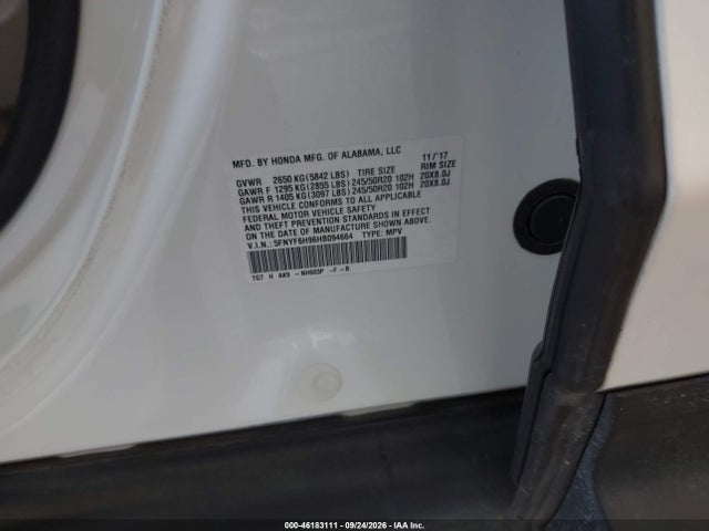 Honda Pilot Touring 2017 5FNYF6H96HB094664 Image 9