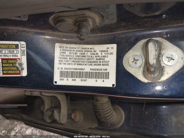 Aukcja sprzedaży 2011 Honda Civic Vp, vin: 2HGFA1F30BH509827, numer aukcji: 46183165