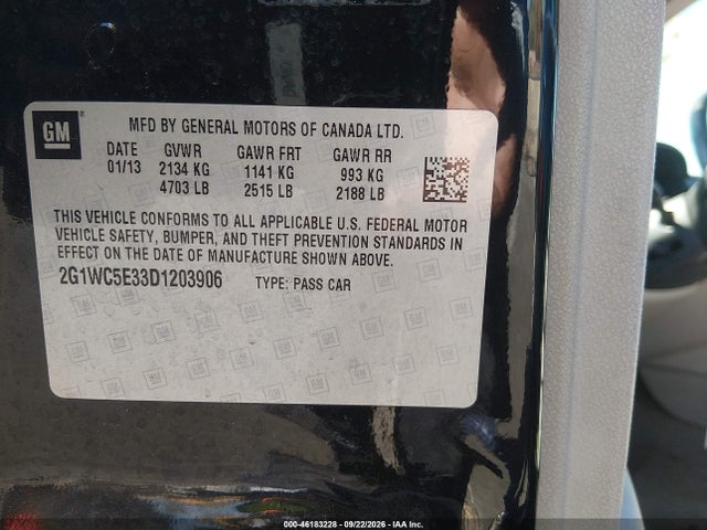 2013 Chevrolet Impala Ltz მანქანა იყიდება აუქციონზე, vin: 2G1WC5E33D1203906, აუქციონის ნომერი: 46183228