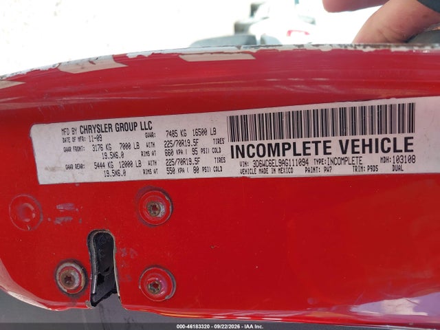 46183320 :رقم المزاد ، 3D6WC6EL9AG111094 vin ، 2010 Dodge Ram 4500 Hd Chassis St/slt مزاد بيع