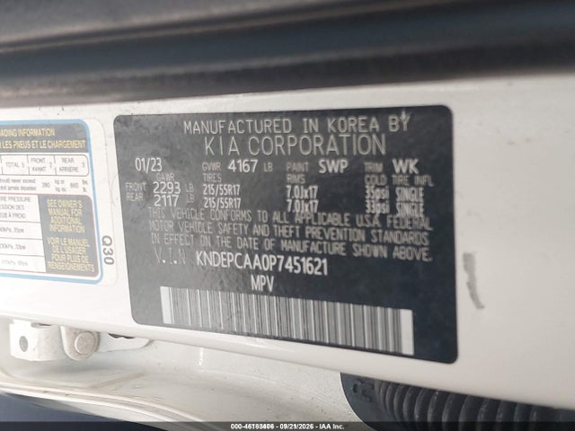 2023 Kia Seltos Lx მანქანა იყიდება აუქციონზე, vin: KNDEPCAA0P7451621, აუქციონის ნომერი: 46183406