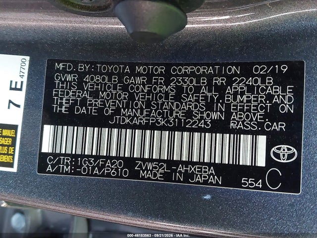 Toyota Prius Prime Plus 2019 JTDKARFP3K3112243 Image 9
