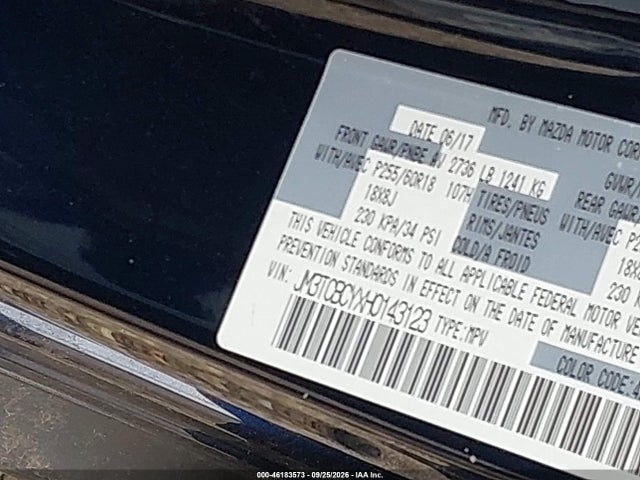 Aukcja sprzedaży 2017 Mazda Cx-9 Touring, vin: JM3TCBCYXH0143123, numer aukcji: 46183573