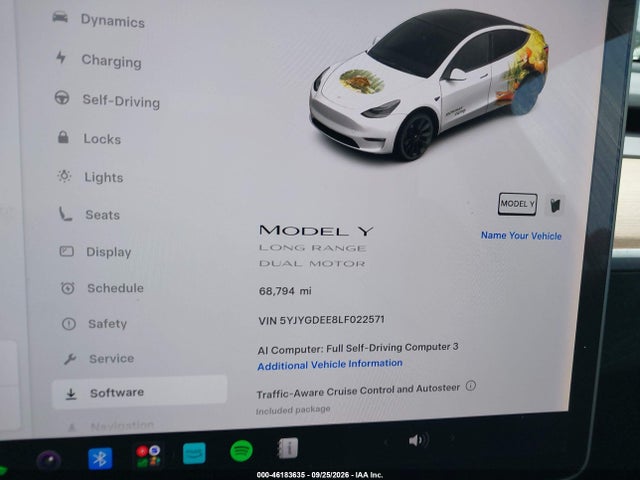 46183635 :رقم المزاد ، 5YJYGDEE8LF022571 vin ، 2020 Tesla Model Y Long Range Dual Motor All-wheel Drive مزاد بيع