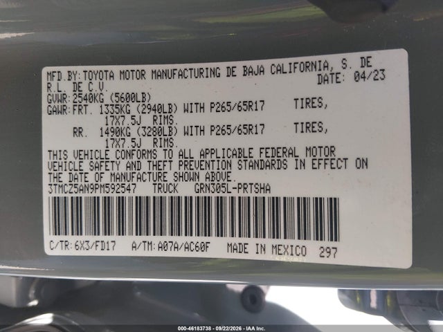 Toyota Tacoma Trd Sport 2023 3TMCZ5AN9PM592547 Image 9
