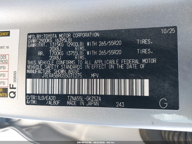 JTEVA5BR0S5071275 Toyota 4runner Trd Sport Premium