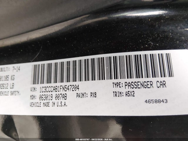 Aukcja sprzedaży 2015 Chrysler 200 Limited, vin: 1C3CCCAB1FN547204, numer aukcji: 46183767