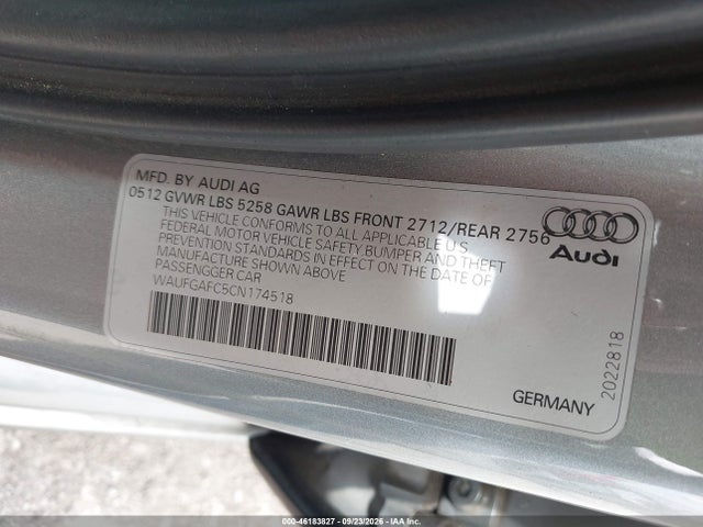 46183827 :رقم المزاد ، WAUFGAFC5CN174518 vin ، 2012 Audi A6 3.0 Premium مزاد بيع
