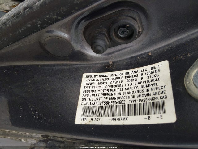 Продаж на аукціоні авто 2017 Honda Civic Lx, vin: 19XFC2F56HE054602, номер лоту: 46183876