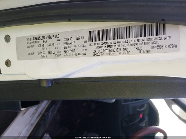 RAM 1500 Tradesman 2014 3C6JR6DT8EG333915 Image 9