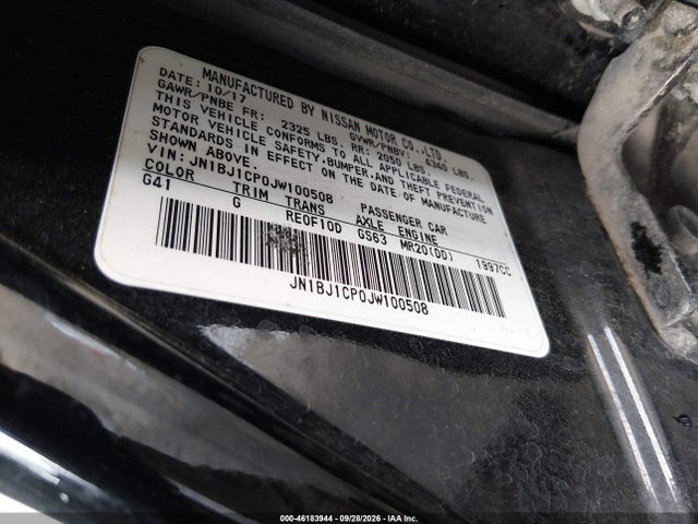 46183944 :رقم المزاد ، JN1BJ1CP0JW100508 vin ، 2018 Nissan Rogue Sport Sl مزاد بيع