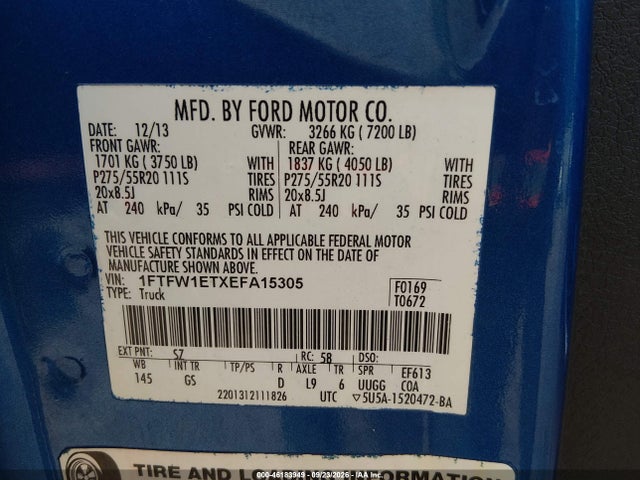 Продажа на аукционе авто 2014 Ford F-150 Xlt, vin: 1FTFW1ETXEFA15305, номер лота: 46183949