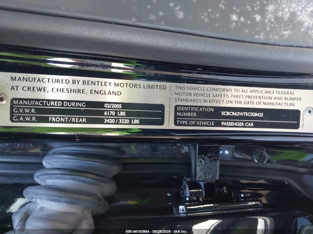 Aukcja sprzedaży 2005 Bentley Continental Gt, vin: SCBCR63W75C028425, numer aukcji: 46183964