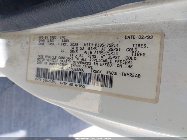 Auction sale of the 1993 Toyota Pickup 1/2 Ton Short Whlbase Stb, vin: 4TARN81A5PZ085806, lot number: 46184022