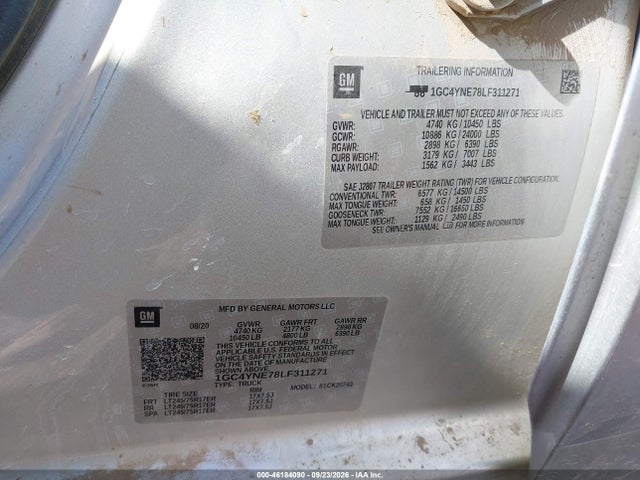1GC4YNE78LF311271 Chevrolet Silverado 2500hd 4wd Standard Bed Lt