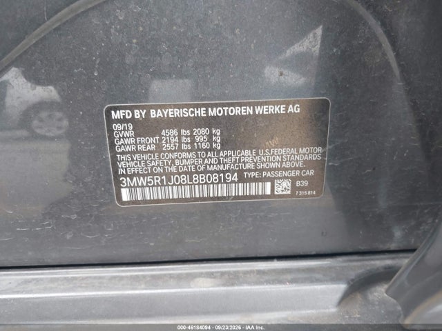 BMW 330I 2020 3MW5R1J08L8B08194 Image 9