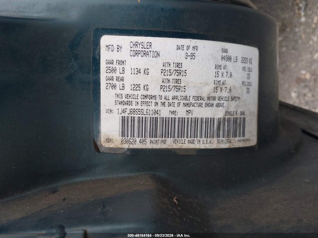 Продажа на аукционе авто 1995 Jeep Cherokee Sport, vin: 1J4FJ68S5SL611041, номер лота: 46184164