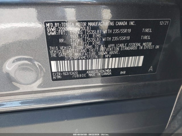Toyota Rav4 Xle Premium 2021 2T3C1RFV4MC172214 Image 9
