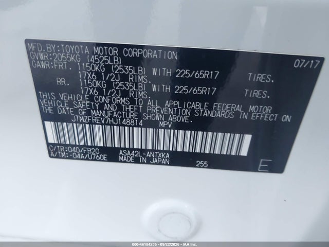 Toyota RAV4 LE 2017 JTMZFREV7HJ148814 Image 9