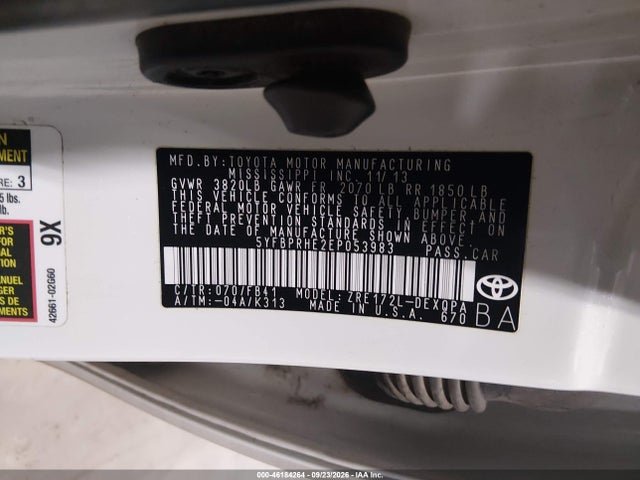 Toyota Corolla Le Eco 2014 5YFBPRHE2EP053983 Image 9