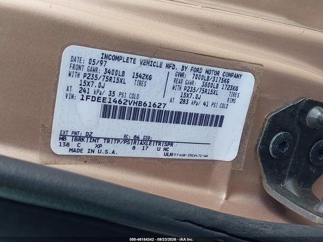 Продажа на аукционе авто 1997 Ford E-150 Standard, vin: 1FDEE1462VHB61627, номер лота: 46184342