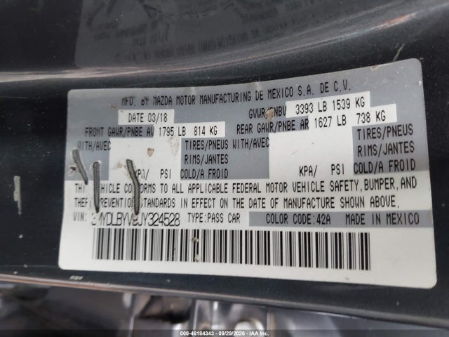 46184343 :رقم المزاد ، 3MYDLBYV9JY324528 vin ، 2018 Toyota Yaris Ia مزاد بيع
