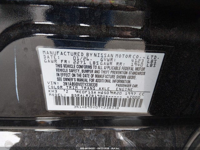 Nissan SENTRA SR 2026 3N1AB9DV0TY238338 Image 9