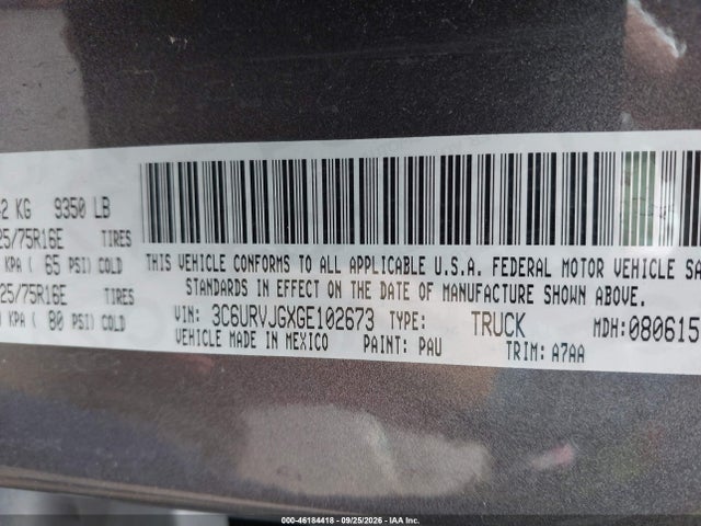 Продажа на аукционе авто 2016 Ram Promaster 3500 High Roof, vin: 3C6URVJGXGE102673, номер лота: 46184418