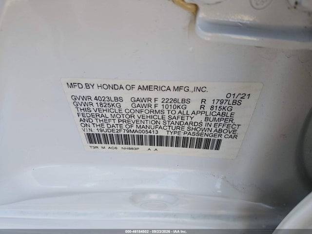 Aukcja sprzedaży 2021 Acura Ilx Premium Package/technology Package, vin: 19UDE2F79MA005413, numer aukcji: 46184502