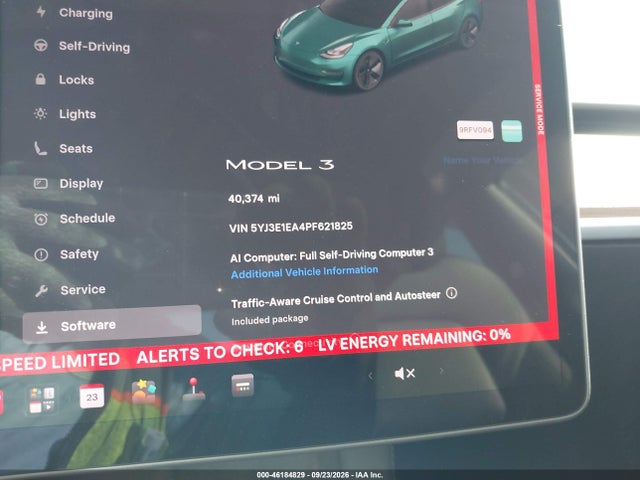 Aukcja sprzedaży 2023 Tesla Model 3 Rear-wheel Drive, vin: 5YJ3E1EA4PF621825, numer aukcji: 46184829