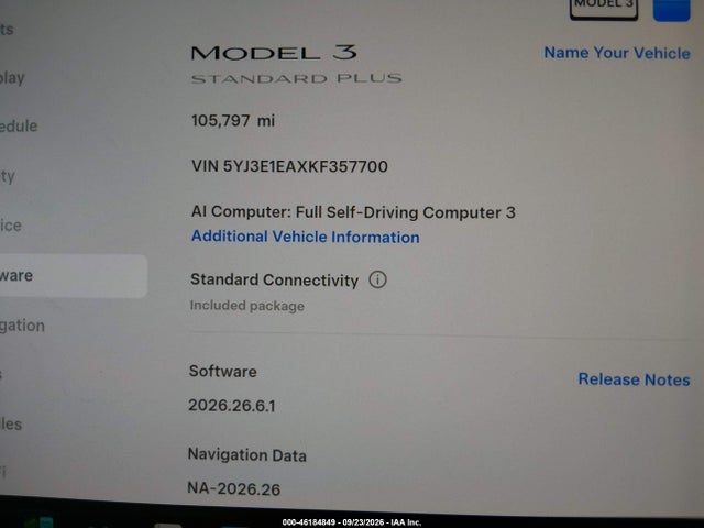 46184849 :رقم المزاد ، 5YJ3E1EAXKF357700 vin ، 2019 Tesla Model 3 مزاد بيع