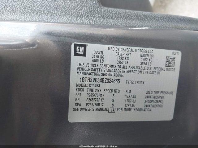 2011 Gmc Sierra 1500 Sle მანქანა იყიდება აუქციონზე, vin: 1GTR2VE34BZ324665, აუქციონის ნომერი: 46184864