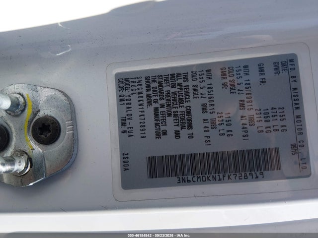 Nissan Nv200 S 2015 3N6CM0KN1FK728919 Image 9