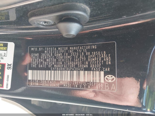 Toyota COROLLA L 2016 5YFBURHE8GP430425 Image 9