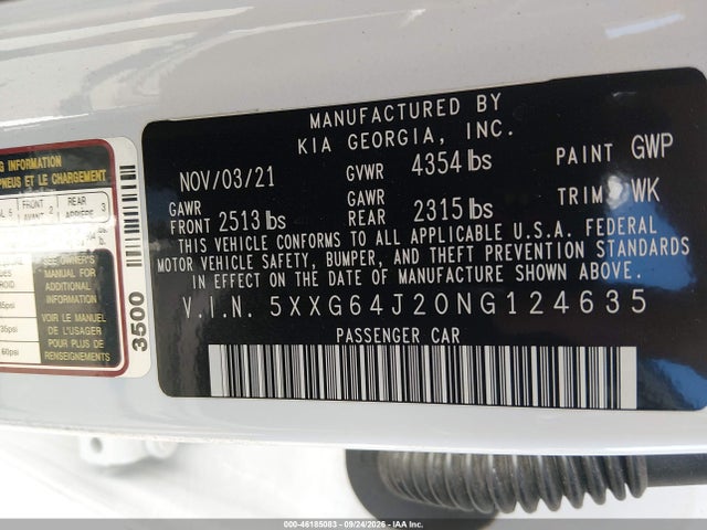 KIA K5 Gt-line 2022 5XXG64J20NG124635 Image 9