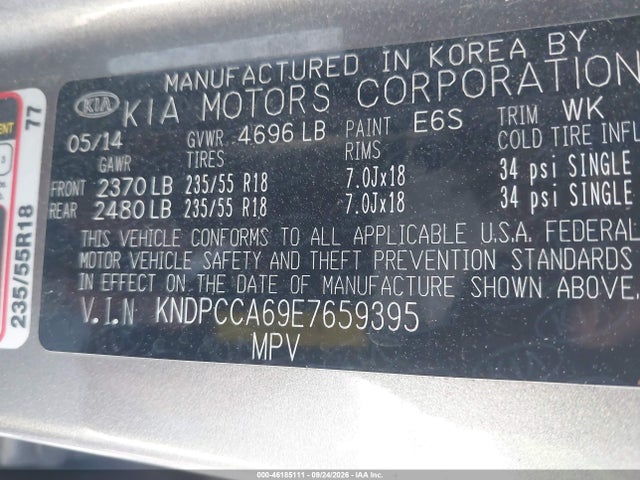 Aukcja sprzedaży 2014 Kia Sportage Sx, vin: KNDPCCA69E7659395, numer aukcji: 46185111