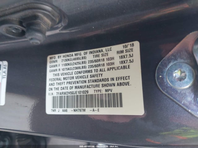 Honda CR-V EX 2018 7FARW2H50JE101029 Image 9