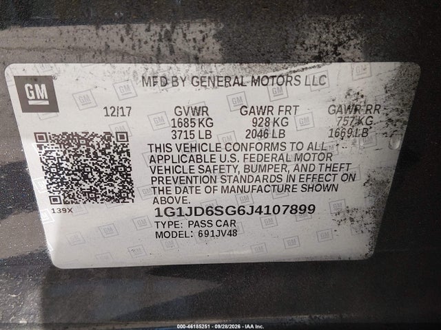 Chevrolet Sonic Lt Auto 2018 1G1JD6SG6J4107899 Image 9