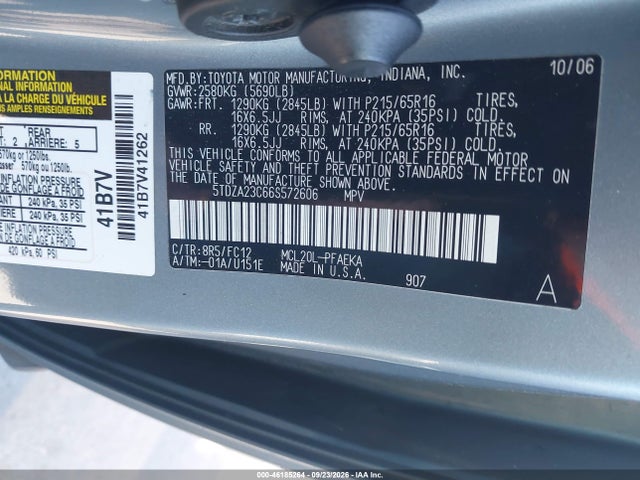 Продаж на аукціоні авто 2006 Toyota Sienna Le, vin: 5TDZA23C66S572606, номер лоту: 46185264