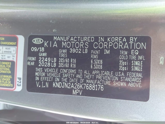 Продаж на аукціоні авто 2019 Kia Soul, vin: KNDJN2A26K7688176, номер лоту: 46185284