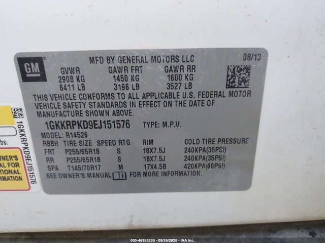 Продажа на аукционе авто 2014 Gmc Acadia Sle-2, vin: 1GKKRPKD9EJ151576, номер лота: 46185295