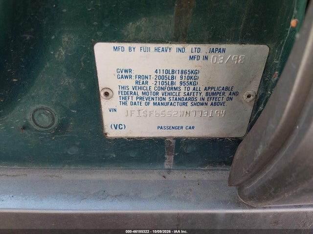 46185322 :رقم المزاد ، JF1SF6552WH773194 vin ، 1998 Subaru Forester S مزاد بيع