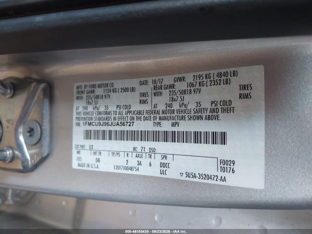 Ford Escape Titanium 2018 1FMCU9J96JUA56727 Image 9