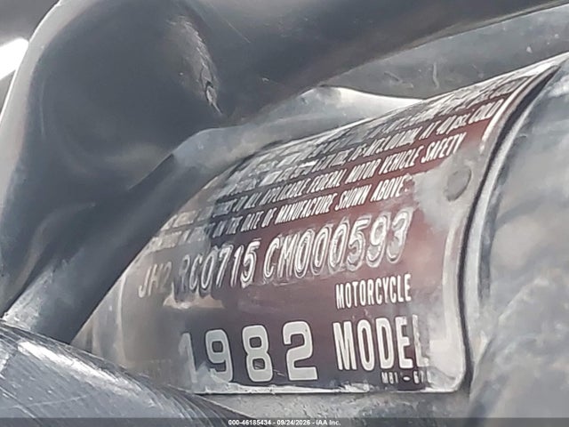 46185434 :رقم المزاد ، JH2RC0715CM000593 vin ، 1982 Honda Vf750 C مزاد بيع