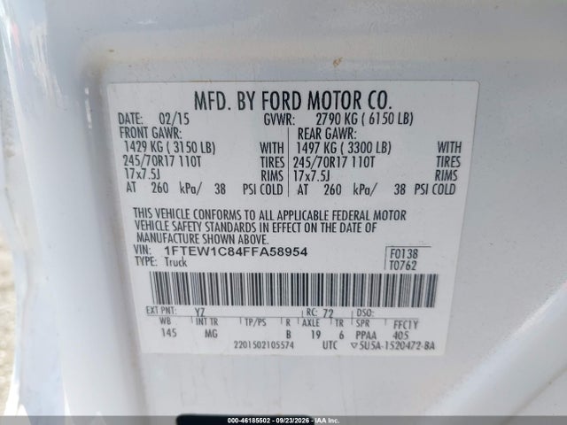 1FTEW1C84FFA58954 Ford F-150 Xlt
