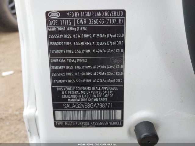 Land Rover LR4 2016 SALAG2V68GA798771 Image 9