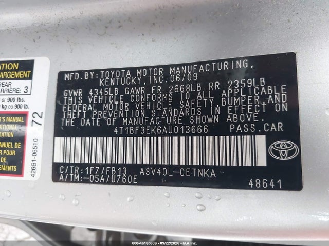 Aukcja sprzedaży 2010 Toyota Camry Le, vin: 4T1BF3EK6AU013666, numer aukcji: 46185606