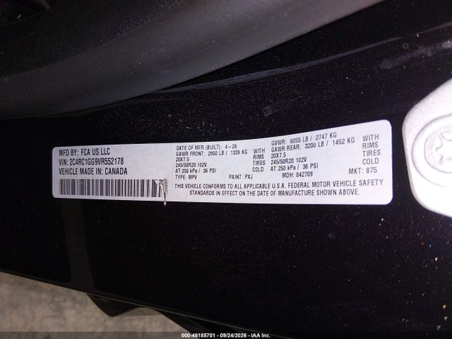 Продажа на аукционе авто 2027 Chrysler Pacifica, vin: 2C4RC1GG9VR552178, номер лота: 46185701