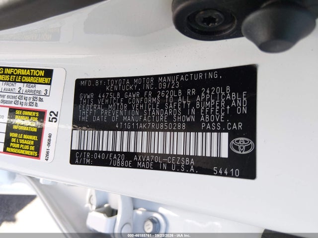 4T1G11AK7RU850288 Toyota CAMRY SE