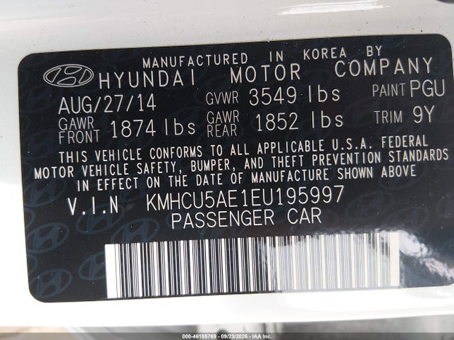 Продажа на аукционе авто 2014 Hyundai Accent Se, vin: KMHCU5AE1EU195997, номер лота: 46185769